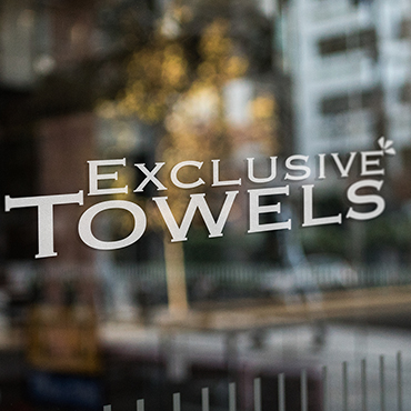 Exclusive Towels - design example small #4 - logo - shop front - window display