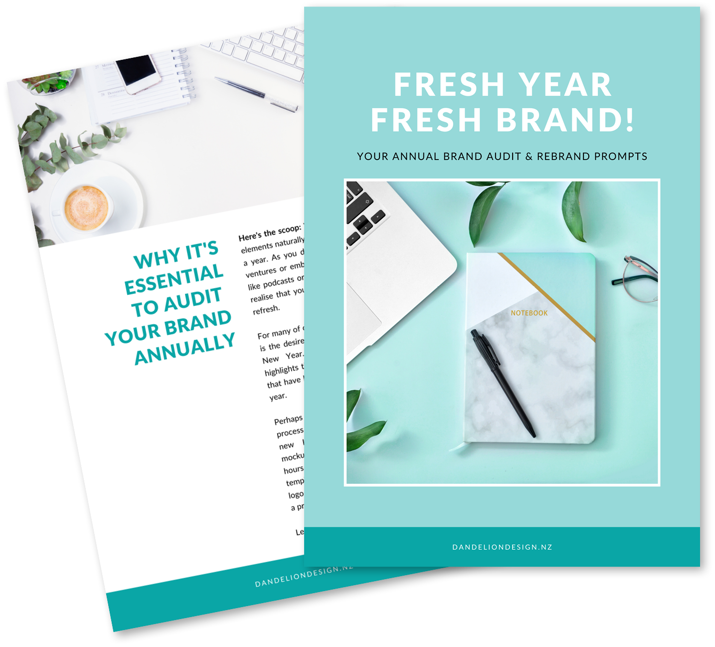 Pages from the brand audit set up by a graphic designer to help female entrepreneurs with a new brand.